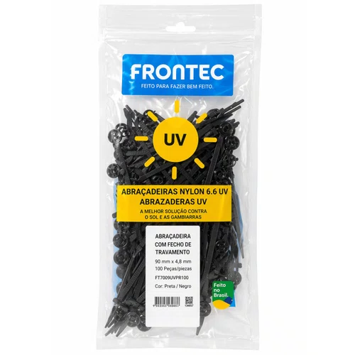 Abraçadeira Nylon Com Fecho de Travamento 100 Peças - FT7009