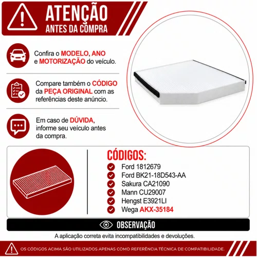 Filtro Cabine Ford Transit New Fiesta Fenix - Wega AKX35184