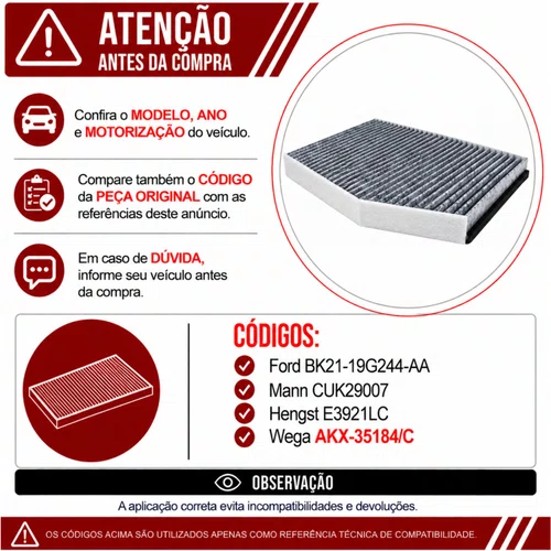 Filtro Cabine Ford Transit New Fiesta - Wega AKX35184/C