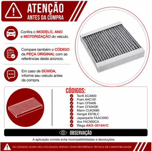 Filtro Cabine Xsara Picasso 1.6 1.8 2.0 - Wega AKX35164/C