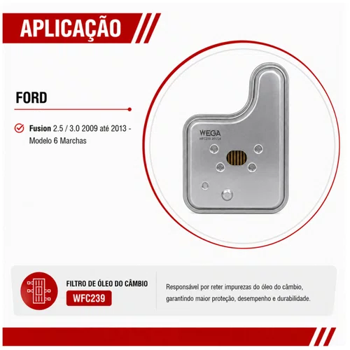 Filtro De Óleo Do Câmbio Ford Fusion 2.5/3.0 - Wega WFC239