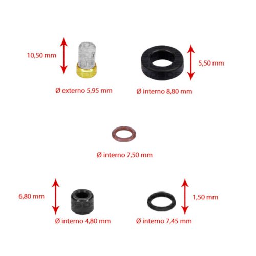 Kit Reparo Para Bico DS1298 Toyota Hilux 2.7 16V Flex 12>21