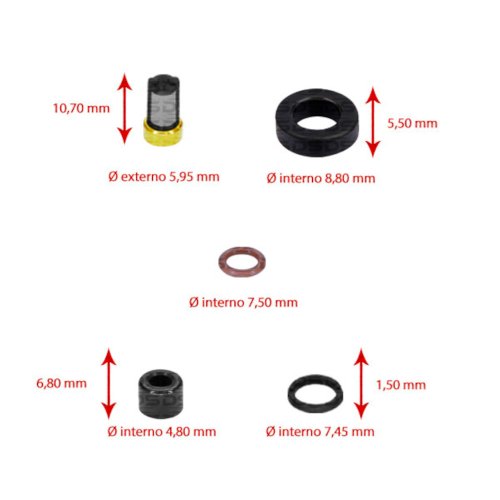 Kit Reparo Para Bico DS1299 Toyota Hilux 2.7 16V Flex 12>21