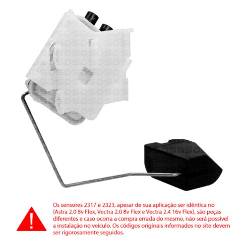 Sensor De Nível DS2317 Astra, Vectra, 2.0, 2.4, 16V Flex 05>