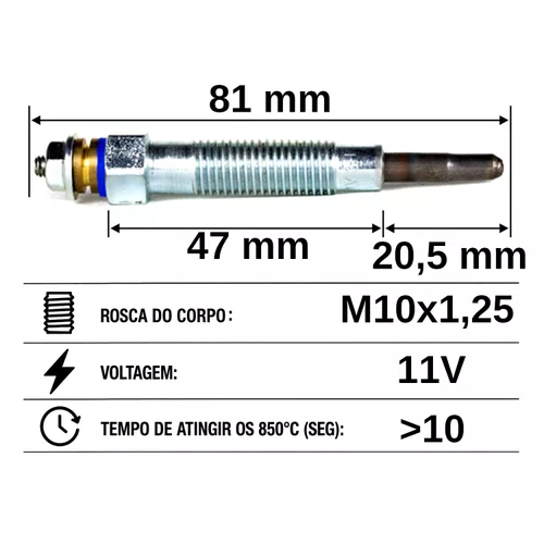 VELA AQUECEDORA HC528 MITSUBISHI PAJERO 2.8 TD