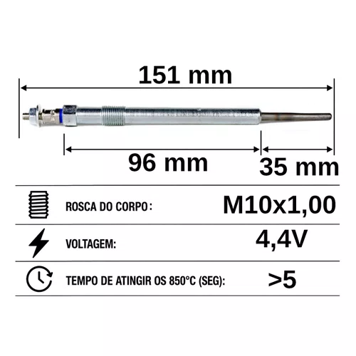 Vela Aquecedora Ranger 2.2, 3.2 Motor Puma 2012> -HC601