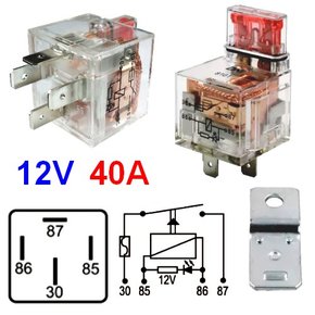 Rele Auxiliar Acrílico Com Led e Fusível 4 Pinos 40A 12V - DNI8101