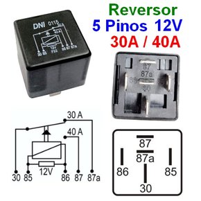 Rele Auxiliar Reversor 5 Pinos 12V Fiat, Ford, VW - DNI0115